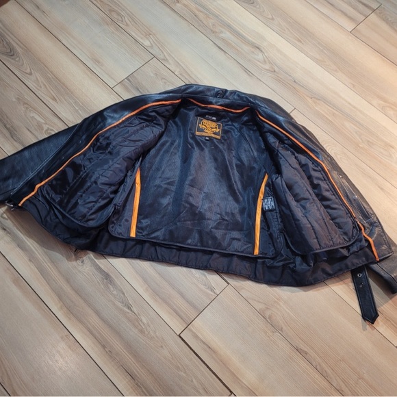 Genuine black leather motorcycle jacket 3XL - Picture 3 of 8